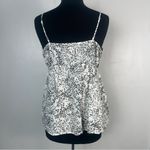 Elle  white and black lace trim babydoll tank top size XL Photo 1
