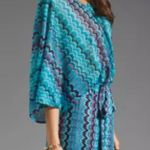 Karina Grimaldi NWT  “Nicole” Knit Dress Size XS Teal Zig Zag Photo 2