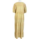 Sohana Dainty Ethereal Indian Cotton Block Print Maxi Dress Yellow Floral XL Photo 4
