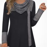Furnex Womens Cowl Neck Tunic Blouse Sweater XXL 2XL Black & White Bust 48” Photo 6