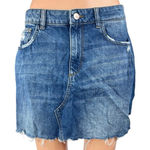 DL1961  Womens Blue High Rise Distressed Frayed Mini A-Line Denim Jeans Skirt 29 Photo 0