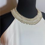 Mac Duggal IEENA for  Zuri Beaded Halter White Jersey Gown size 6 Photo 3