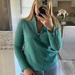 Renwick Women's Teal Green Quarter Zip Pullover Sweater Long Sleeve Size… Photo 1