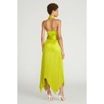 AMUR Dixon Citrine Lime Green Pleated Halter Satin Midi Cocktail Dress Sz 4 NWT Photo 10