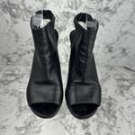 Stuart Weitzman Womens Peep Toe Block Heel Booties Size 8.5 Black Leather Photo 5