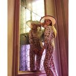 La Fuori‎ Elenore Garden Floral Flare Pants Sz S Embroidered 100% Silk Anthro Photo 2