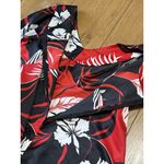 Hukilau Fashions Dress Sz 20 Red Floral Hawaiian Tropical Beach Red Black VTG Photo 7