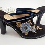 Cole Haan Kyrene Brown Suede Floral Embroidered Y2K Platform Mule Clogs - Size 9 Photo 0