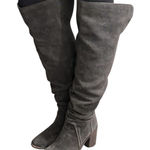 Vince Camuto Vince‎ Camuto Melaya Grey Blue Suede Knee High Block Heel Boots 9.5 M Photo 0