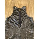 Free People  night out Black Sequined Liquid Shine Party sleeveless halter dress Photo 6