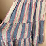 Rails AMELLIA LINEN-BLEND MIDI BLUE PINK DRESS KONA STRIPE COTTON LINEN TIERED Photo 10