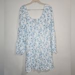 Bobeau Floral Bohemian Long Sleeve Ruched Women Medium Cottagecore fairy dress Photo 9