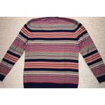 kim rogers Striped V-Neck Sweater XL Long Sleeve Multi Color 100% Cotton Photo 5