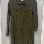 Splendid  Women's Dark Army Hunter Army Green Long Sleeve Mini Dress Sz XS Photo 0