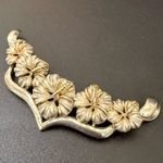 Unique Vintage 925 Sterling Silver Hibiscus Flowers Slider Collar Pendant 8g. Photo 2