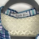 Cupid’s Diary Blue and White Button Down Shirt Photo 1