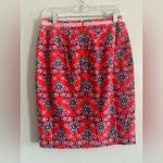 Boden Red, pink, Blue floral Patterned Mini‎ Skirt 4 petite preppy boho Red Size 4P Photo 1
