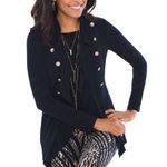 Chico's  Travelers Collection Classic Petite Military Jacket Slinky Blue 1 Photo 12