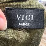 VICI Women's Camouflage Knit Long Sleeve Top Size L Green Casual Photo 8