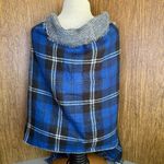CHAPS Oversized Reversible Plaid & Houndstooth Fringe Scarf Winter Wrap 25x72 Photo 2