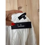 Lulus NWT  Floral Feelings White Floral Jacquard Babydoll Mini Dress Cocktail M Photo 4