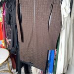 Givenchy 4G Monogram Knit Sheath Long Sleeve Dress in Chocolate Brown Photo 9