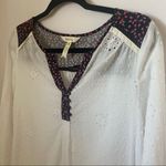 Matilda Jane  Womens Top XS White Botanical Beauty Swiss Dot Floral Romantic Photo 7