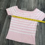 Garage  Short Sleeve Off Shoulder Sweater coquette pink striped Photo 3