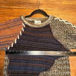 Vintage Midnight Blues Patchwork Sweater Brown Photo 4