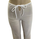 Zuliana white mesh size S/M tie waist pants Preowned Photo 1