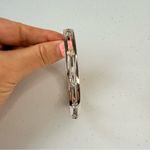 Coach  signature Hinged Silver color Bangle Bracelet with cubic zirconia Photo 2