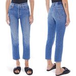 NWT MOTHER SUPERIOR The Tomcat Crop Straight Leg Jeans Kneeling on Stones Sz 25 Blue Photo 2