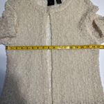 Vintage Chunky Knit Wool Cardigan Cream White Size Medium Fairy Cottagecore Boho Photo 5