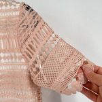 NWT Adiva Beige Crochet Lace Overlay Short Sleeve‎ Top Medium Boho Bohemian Tan Photo 7