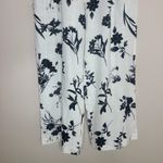 Haver & Blair Wide Leg Crop Floral Pants Womens M Black White Rayon Linen Blend Black Size M Photo 2