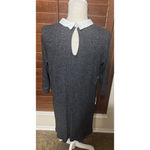 Fervour Grey knit dress white collar Pixie Twee Academia knee length 2X Gray Photo 4