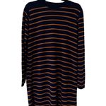 Cotton Emporium Nautical Striped Bi-color Sweater Navy Mini Dress Sz L Photo 2