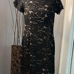 Adrianna Papell Black Tan Off-Shoulder Flutter Sleeve Mini Dress Photo 0