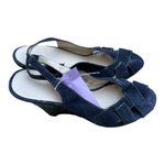 Chadwick's Collection by  Navy Open Toe Wedge Heels Sling back Size 9 Womens Photo 3