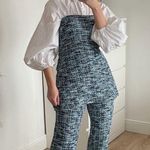 ZARA NWT BLUE AND WHITE TWEED KNIT TOP Photo 8