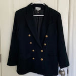 EUC Vintage Giancarlo Ferrari women’s black pure wool peacoat blazer‎ jacket 10 Photo 0