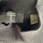 T Tahari  Black Ribbed Sweater with Pleated Sleeves Photo 3