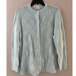 Vintage Billie Jo Knit Cardigan Sweater Size L Baby Blue Grannycore Scallop Size L Photo 12