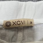 XCVI White Linen Cropped Pants Lace Crochet Inset Drawstring Waist Women Medium Photo 5