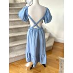 ASTR NWT Baby Blue Puff Sleeve Milkmaid Cottage Midi Backless Dress Photo 3
