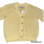Loft NEW  Marled Yellow Balloon Sleeve Cardigan Sweater Photo 2