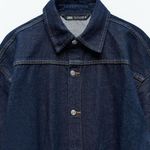 ZARA NWT Long Denim Jumpsuit Deep Indigo Blue Photo 5