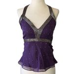 Tokyo Denim Silk Halter Blouse that ties in back Purple Photo 3