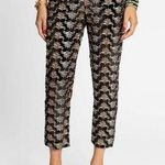 Frances Valentine Black Velvet Gold & Silver Filigree Embroidered Pants, Size 6 Photo 1