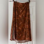 Marine layer  Ryan Midi Slip Skirt Brown Leaf Print Maxi Skirt Size 8 EUC Photo 3